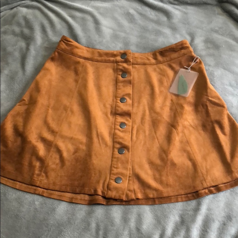 Brown button-down skirt